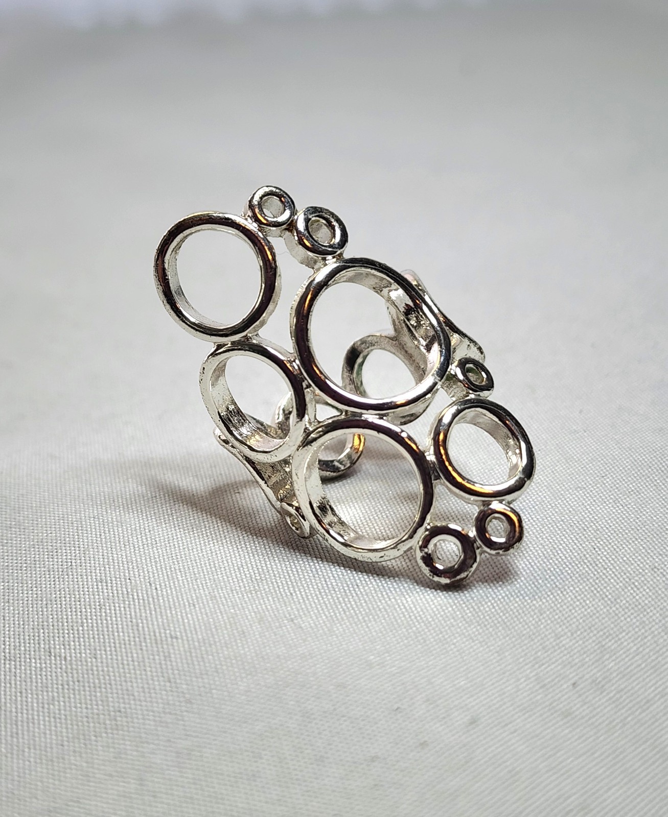 Silver Tone Multi Size Circle Ring Size 7.5 - image 6