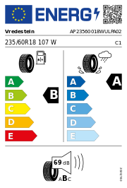 Vredestein Ultrac+ XL 235/60 R18 107W Sommerreifen - Bild 3 von 3