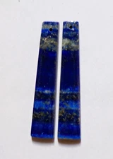 32.95 Cts Natural Lapis Lazuli Drilled Cabochon Match Pair Gemstone 44X9MM