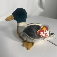 The Beanie Buddies JAKE the Mallard Duck 1998 EUC Green Gray Brown 8" W/TAGS