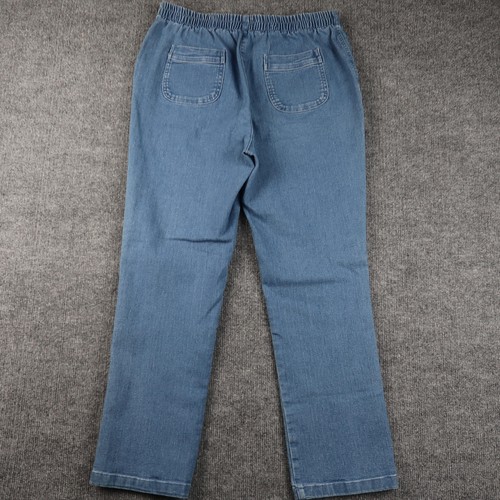 Pantalones Allison Daley para mujer 8S azules pierna recta tirar de mezclilla bolsillos elásticos - Imagen 6 de 11