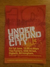 Underground City 13 Rave Flyer Custard Factory Brum Acid Techno Drum And Bass