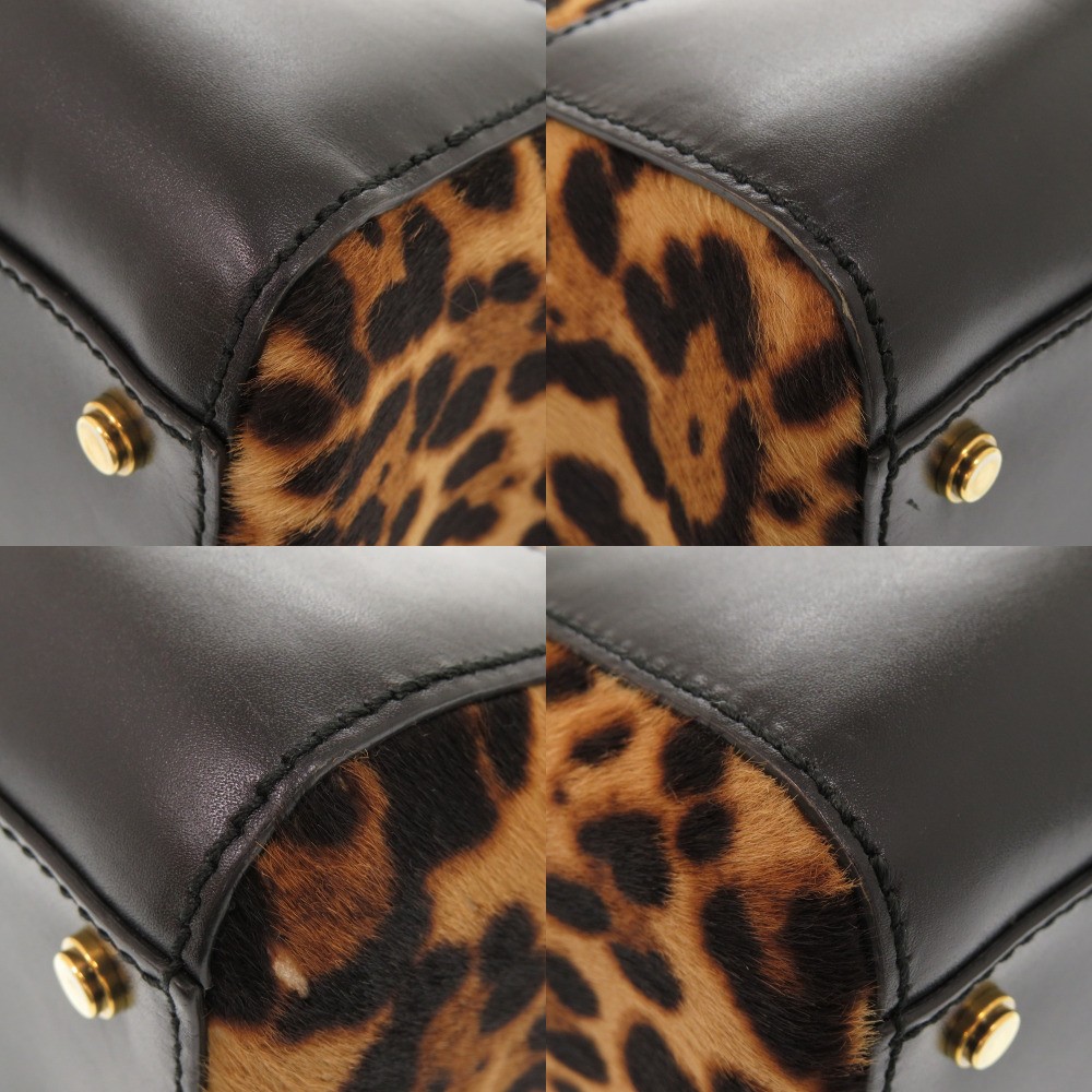 AUTHENTIC GUCCI 323652 Leopard pattern Hand Bag B… - image 4