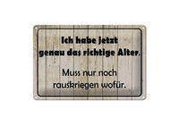 Blechschild Spruch 20X30 Cm Ich Habe Genau Das Richtige Alter Nur WofüR Schild