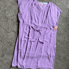 EVRI Dress Sheath Lavender Front Tie Short Sleeve Lined Vneck Women’s Sz 2X NEW