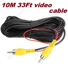 33Ft RCA Reverse Rear View Parking Video Backup Camera Extension Cable Cord Wire