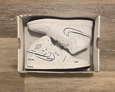 Nike Air Jordan 1 Mid GS Schematics White Black DQ1864-100 Youth