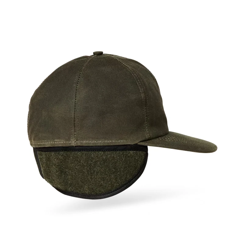 Gorra de tela de hojalata aislada Filson 11060068 HECHA EN EE. UU. nutria oliva algodón encerado CC Foto 3 de 4