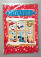 Christmas Holiday Greeting Card 3D Toy Shop 8 x 5.5 Paper Magic Group NIP