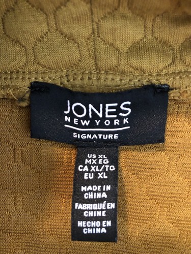 Jones New York Signature Quilted Cowl Neck XL Gold Pullover Sweatshirt EUC - Picture 6 of 7