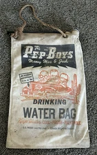 1949 PEP BOYS Desert Drinking Water Bag MANNY, MOE, JACK Collectible Vintage