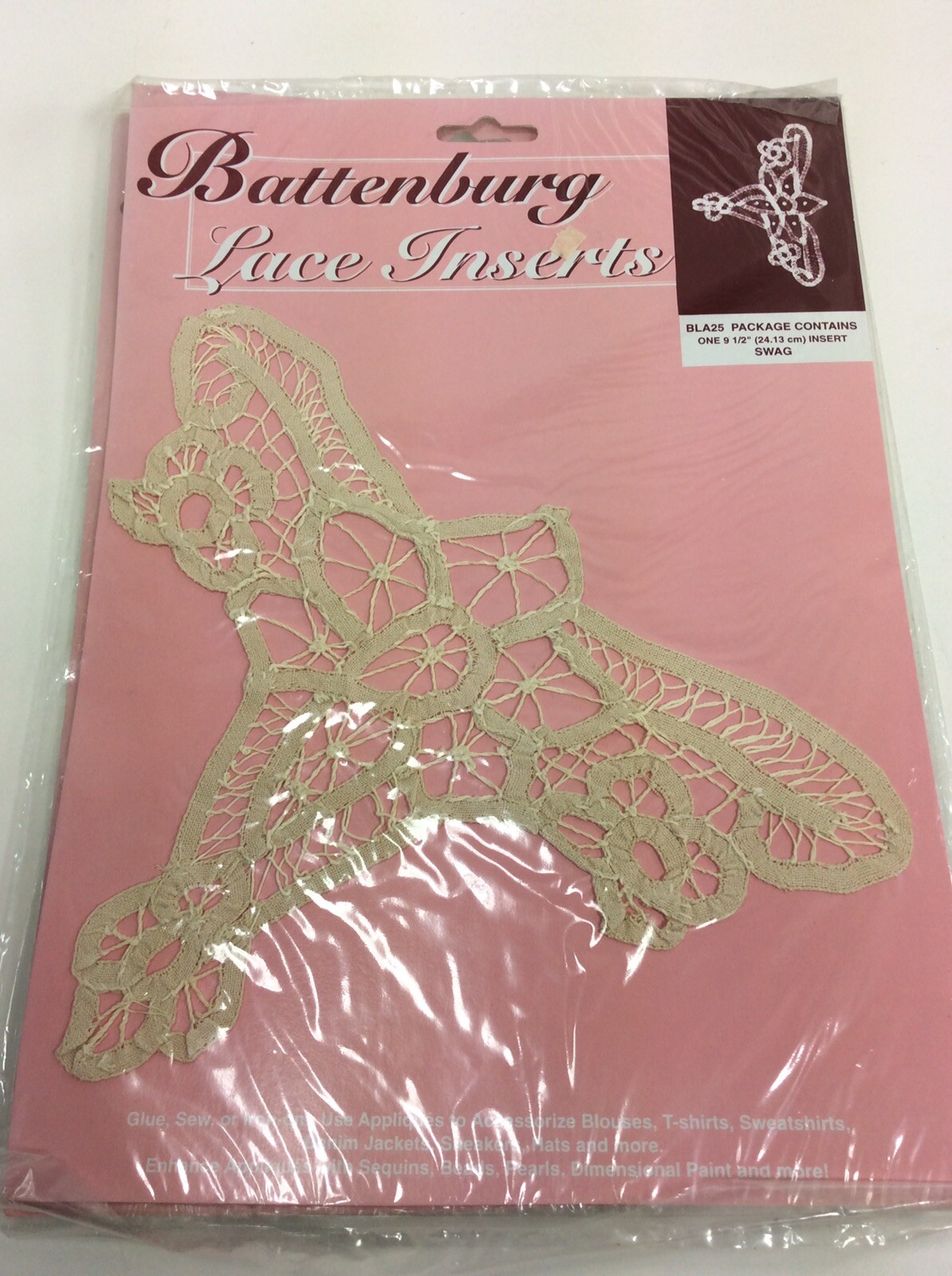 Swag Insert Battenburg Lace Inserts Appliqués - Swag And Lily Motif- Ecru NEW NOS ...