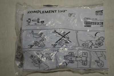 Ikea Komplement 130 Degree Standard Hinges New Pack of 4