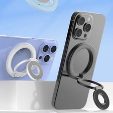 Three folds Strong Magnetic Phone Ring Holder Removal Adjustable Angles Stand