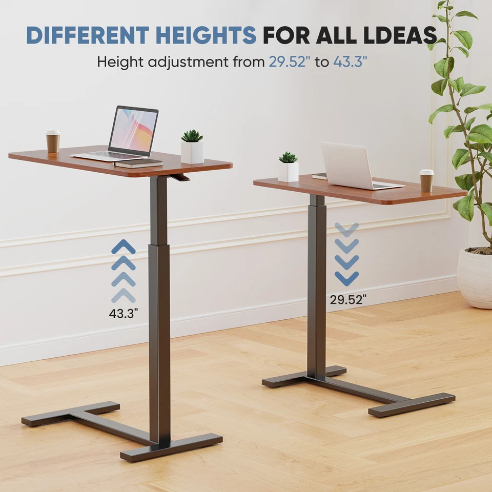 Escritorio de pie con desplazamiento en forma de C, mesa pequeña, mesa de comedor de altura ajustable Foto 3 de 4
