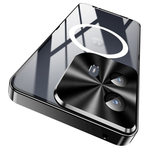 For Motorola MOTO Edge 2024, Magnetic Aluminum Metal Bumper Glass Cover Case - Picture 16 of 21