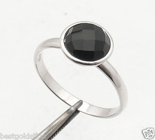 8mm Real Black Onyx Gemstone Ring Anti-Tarnish 925 Sterling Silver 6 7 8 9