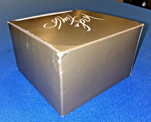Lord & Taylor #18 Foldable Cardboard Gift Box Gold/Gray Color White Logo 5x5x3 - Picture 6 of 11