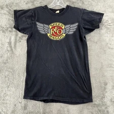 Vintage REO Speedwagon T-Shirt Adult M Black Single Stitch Screen Stars Faded