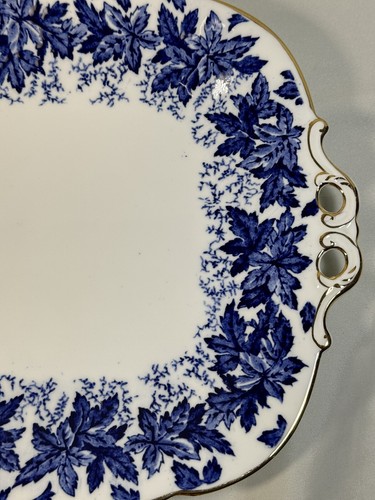 Coalport 'BLUE CHINTZ' Ivy/Maple Leaf 10.25 Inch HANDLED CAKE PLATE -Mint! - Picture 2 of 6