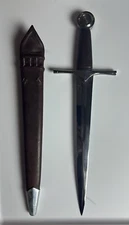Hand Forged Steel Dagger With Leather Scabbard