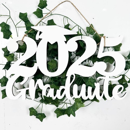 2025 Graduation Party Decorations Wooden Sign White Class of 2025 Photo Booth... - Picture 8 of 8