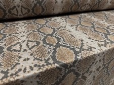 Stretch Spandex Melange Jersey Fabric, Per Metre - Snake Print - Grey & Tan
