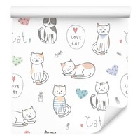 10M Vlies Tapeten Rollen Kinderzimmer Bunte Katzen Fische Herzen Blumen Xxl 1885