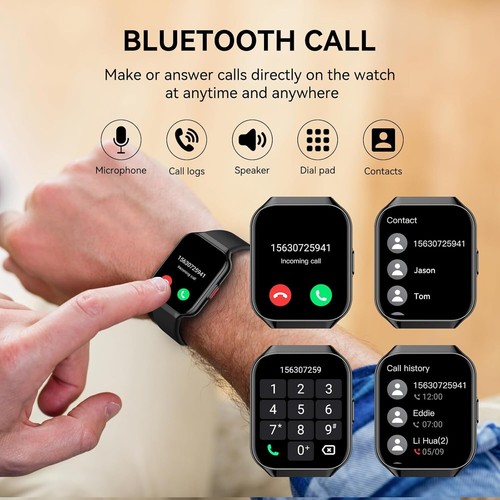 Smart Watch Answer/Make Calls, 1.96" HD Touch Screen Fitness Watch - 第 2/9 張圖片