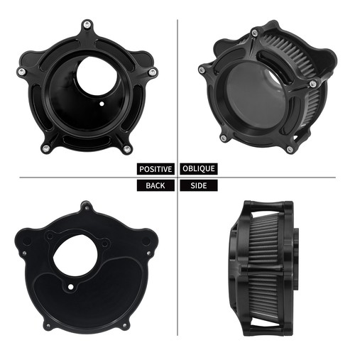 Clear Matte Black Air Filter Cleaner For Harley Touring Road Electra Glide 17-25 - Picture 9 of 17