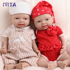 IVITA 15" Vivid Silicone Reborn Baby Newborn Full Body Silicone Infant Doll