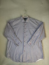 Paul Fredrick Mens Shirt 18X35 Purple Classic Fit Non Iron Cotton Button Up