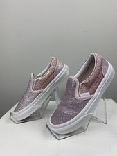 Vans Kids Classic Slip-On Glitter Shoe Girls Size 1.5, Light Pink