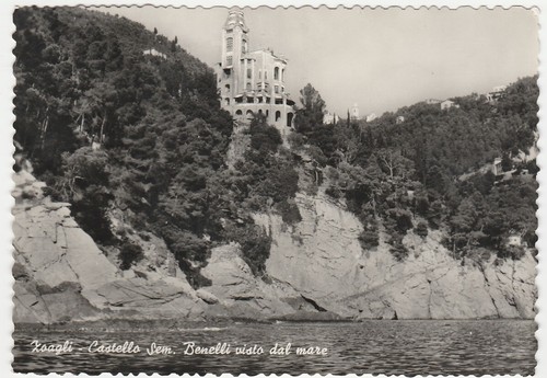 ZOAGLI - GENOVA - CASTELLO SEM. BENELLI VISTO DAL MARE - VIAGG. 1958 -23097-