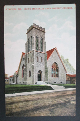 Penny Memorial Free Baptist Church Augusta ME Unposted DB Postcard