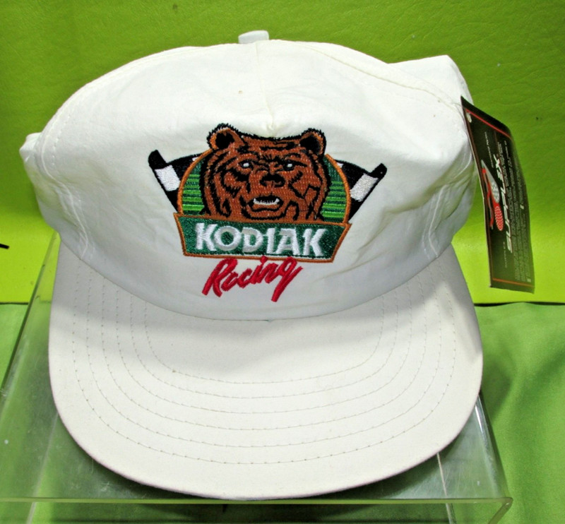 NOS Vintage Kodiak Tobacco Racing Baseball Hat Snapback Cap NWT Supplex USA