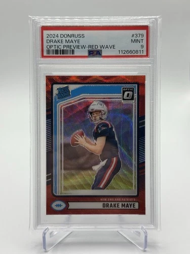 2024 Panini Donruss - Rated Rookie Drake Maye #379 Optic Preview Red Wave Prizm