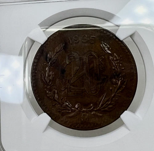 1935 Mexico Mo 20 centavos Bronze NGC MS 62 BN - 95446