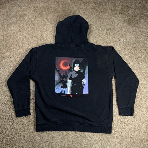 Naruto Hypland Adult Large Black Hoodie Sweater Sasuke Itachi Uchiha Y2K Grunge - Picture 7 of 13