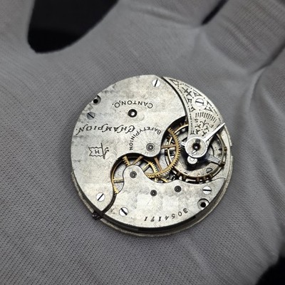 1913 Hampden champion H (in flag) hampden - Pocket watch movement 16s 7 Jewel
