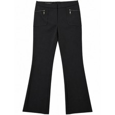 ESCADA Black Pants Size 40 US 10 Zip Pocket Straight Leg Stretch Trousers