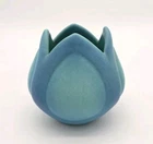 Vintage Van Briggle Art Pottery Tulip Vase Bowl Blue Turquoise 3.5” Flower