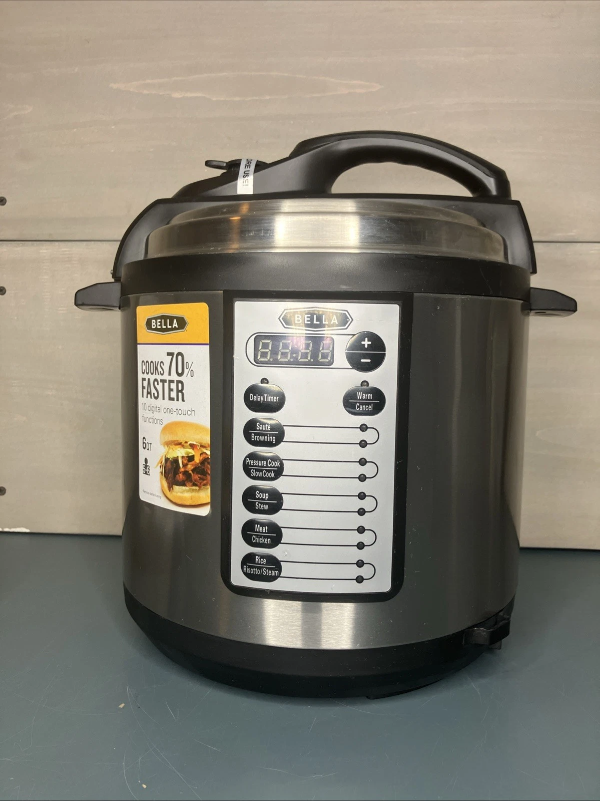 Bella 6 qt. Electric Pressure Cooker M-60B23G Multicooker Stainless Steel