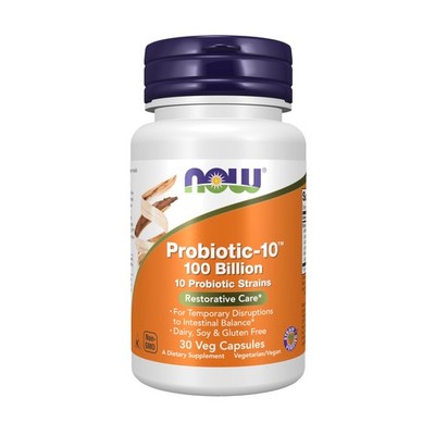 NOW Foods Supplements, Probiotic-10 , 100 30 Count (Pack of 1), Silver