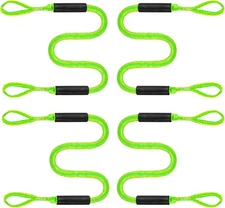 4 Pack Boat Bungee Dock Lines Marine Rope, Jet Ski Dock, Green Yellow 4P 