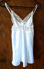 NWT Vintage Victoria's Secret Satin Lace Trim Babydoll Chemise Lingerie S M
