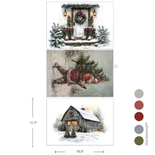Santa's Woodland Stroll | A3 Fiber Decoupage Paper Pack | Redesign with Prima