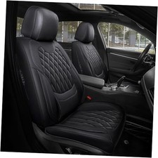 Car Seat Covers Full Set - Faux Nappa Leather Seat Full Set - 5 Seats Black