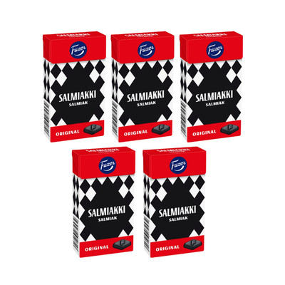 5x Fazer Salmiakki Pastilles 40g Finnish Salty Licorice Tablets Classic Salmiak