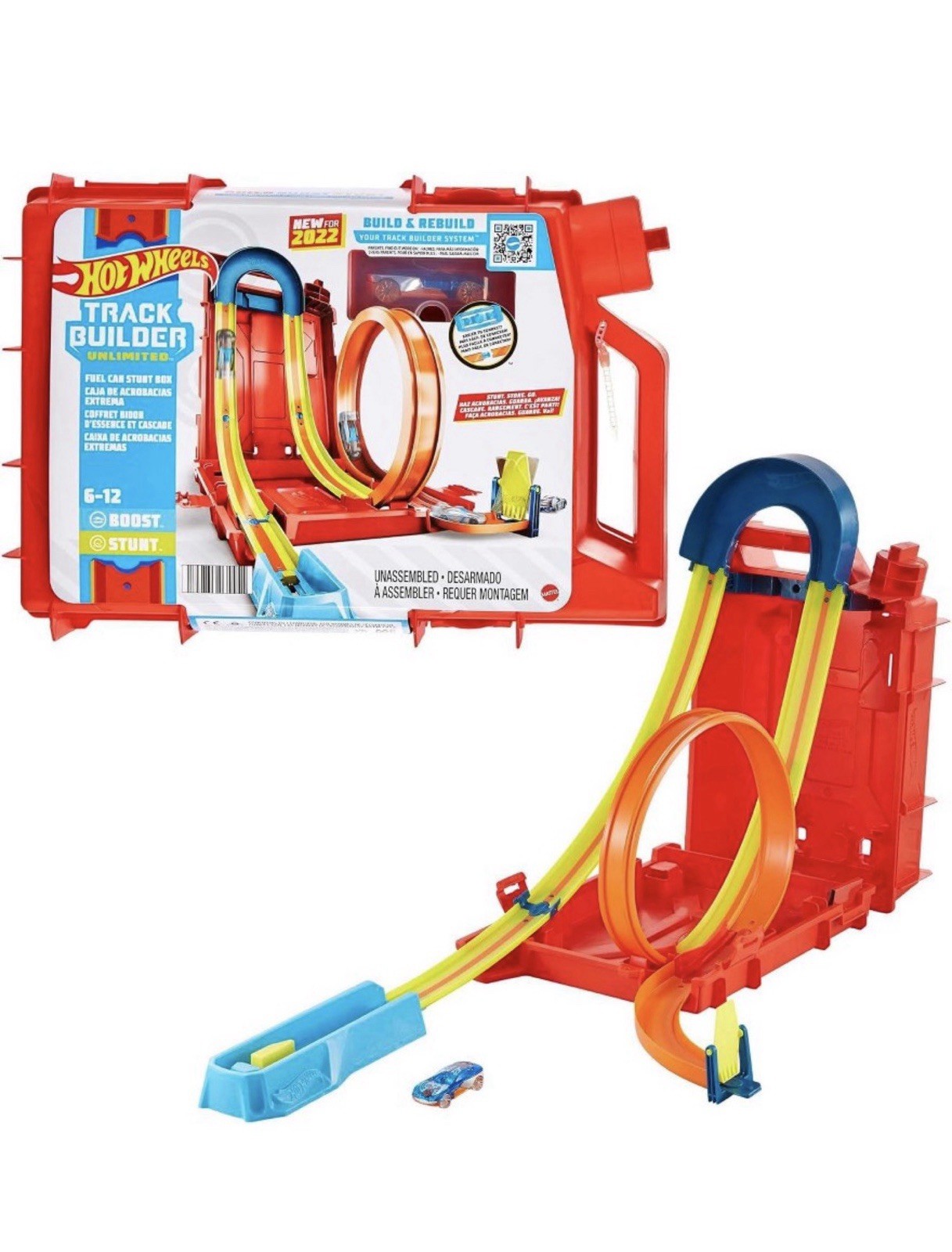 HOT WHEELS Stunt Track Builder Fuel Can Box Toy Car Playset by Mattel-NEW